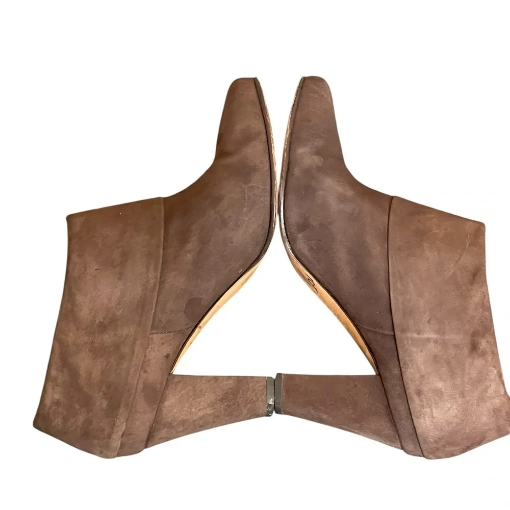 Kate Spade Chocolate Suede Heeled Booties size 9.5M